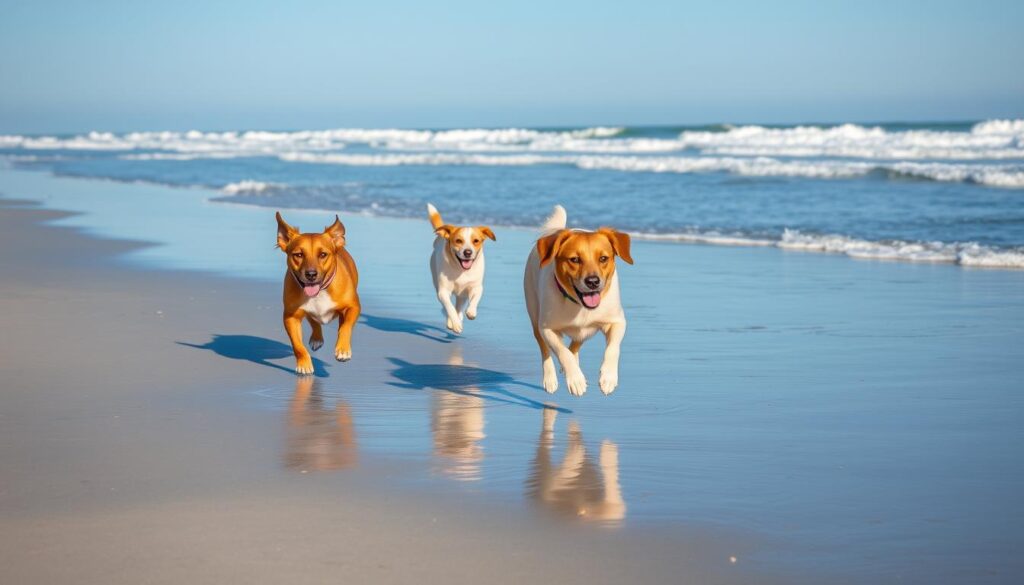 Image of Nags Head Beach with dogs