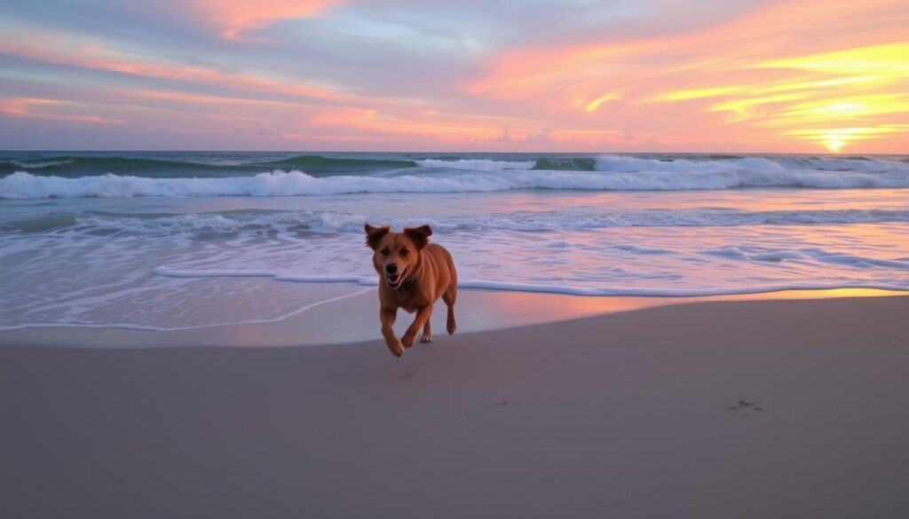 Image of a dog on Cape San Blas beach