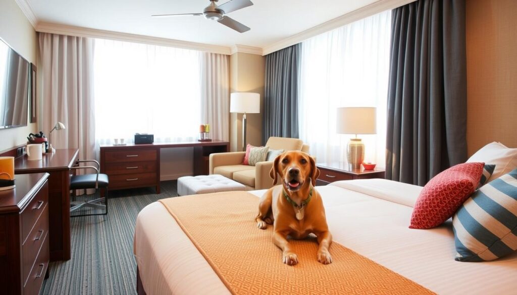 Image of a pet-friendly hotel room